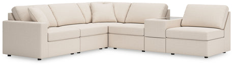 Modmax - Oyster - Sectional White 6 Pc. Sectional With Storage Console And 3 Armless Chairs by Signature Design by Ashley® | Bel Furniture