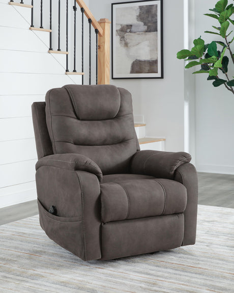 Snowfield - Power Lift Recliner - Gunmetal - view 12