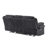 Winston - Power Reclining Sofa With LED Lighting, Hidden Drawer, And Drop Down Table - Black