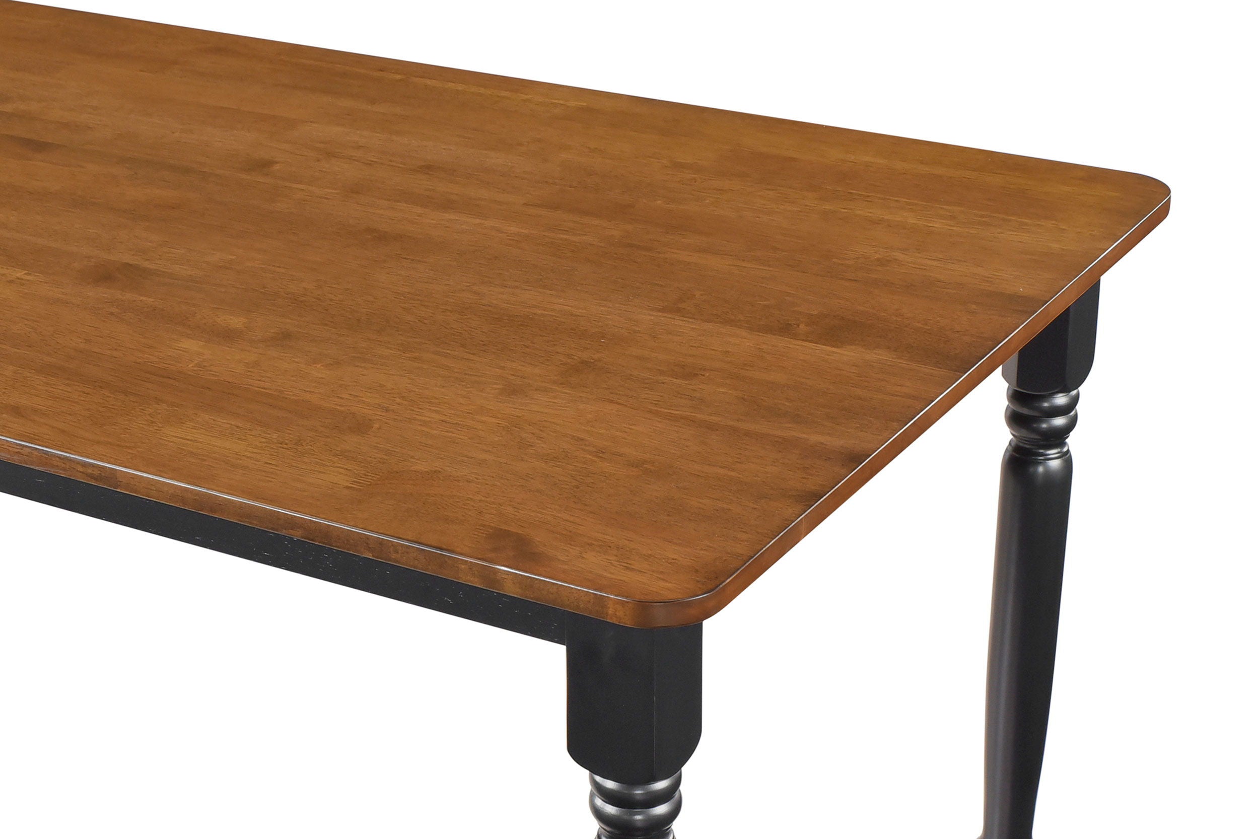 Hollyoak - Farmhouse Rectangular Dining Table With Turned Legs - Walnut And Black