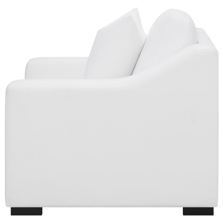 Ashlyn - Upholstered Sloped Arm Accent Chair - White by CoasterElevations | Bel Furniture