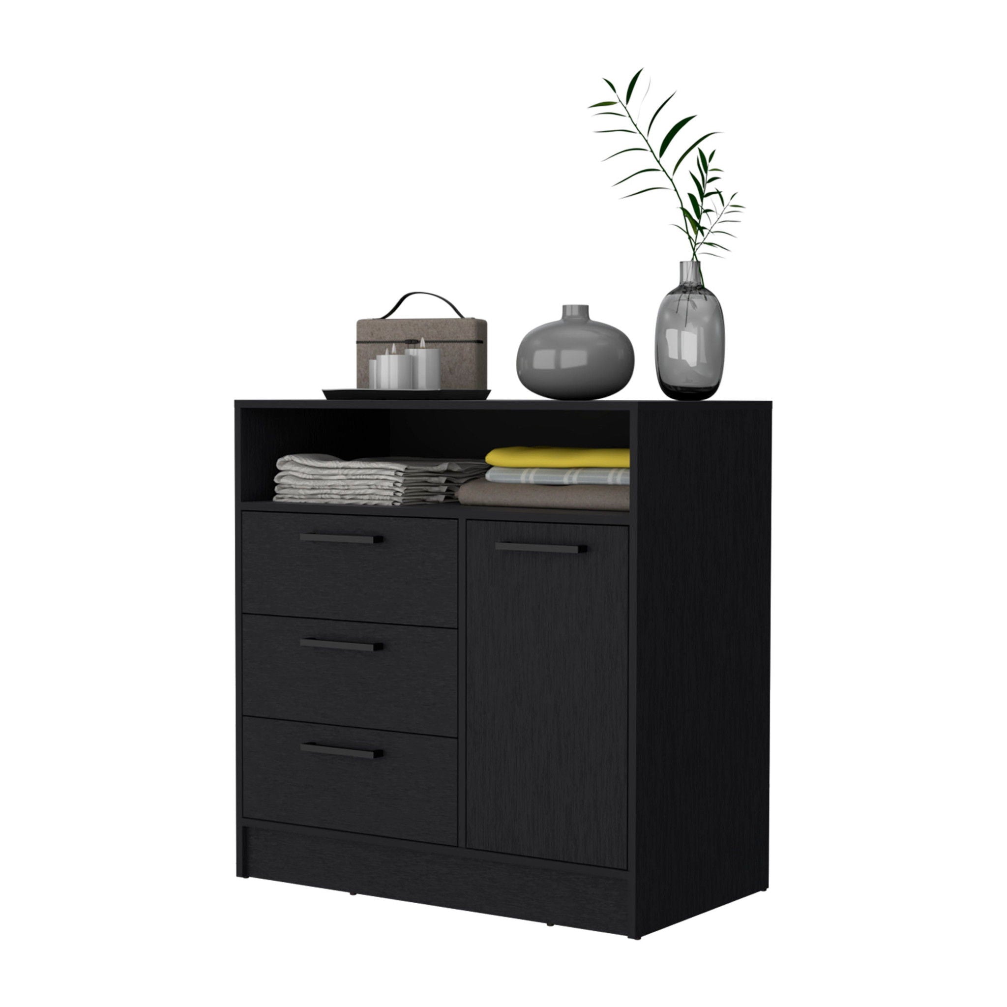 Three Drawer Dresser - Black