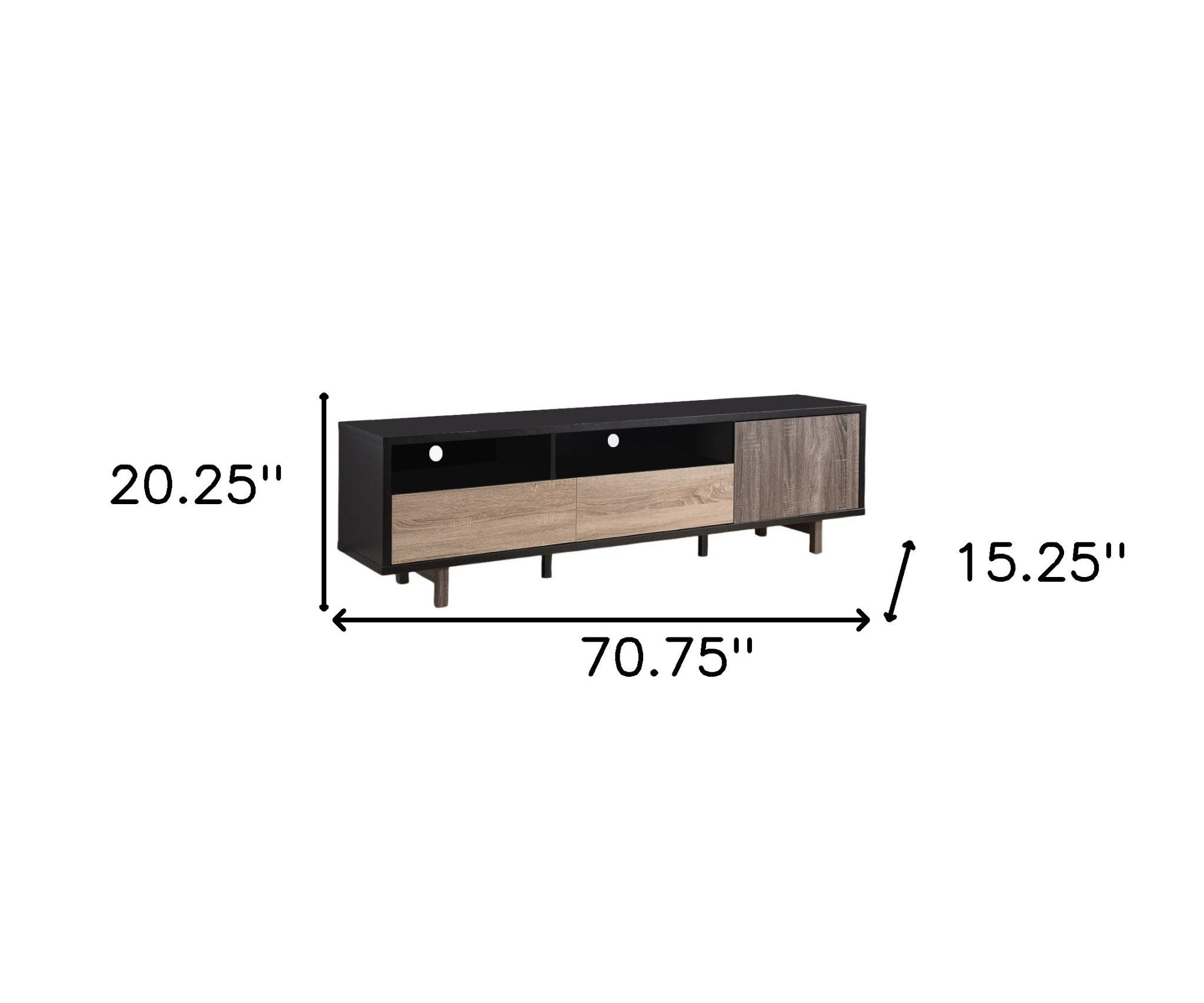 Enclosed Storage, TV Stand - Brown / Black