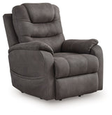 Snowfield - Gunmetal - Power Lift Recliner by Signature Design by Ashley® | Bel Furniture