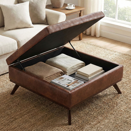 Owen - Multifunctional Square Coffee Table Storage Ottoman - view 83