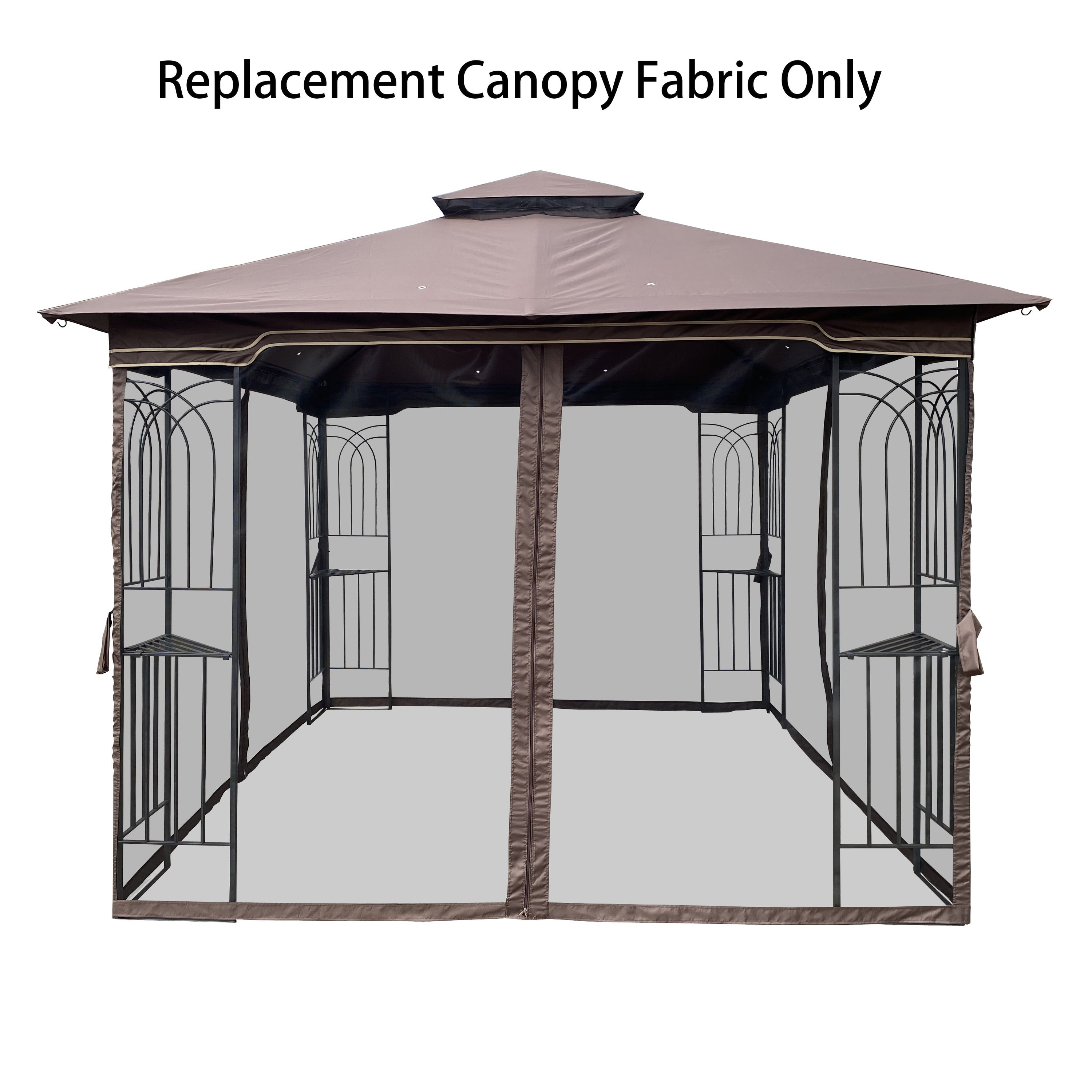 Patio Double Roof Gazebo Replacement Canopy Top Fabric