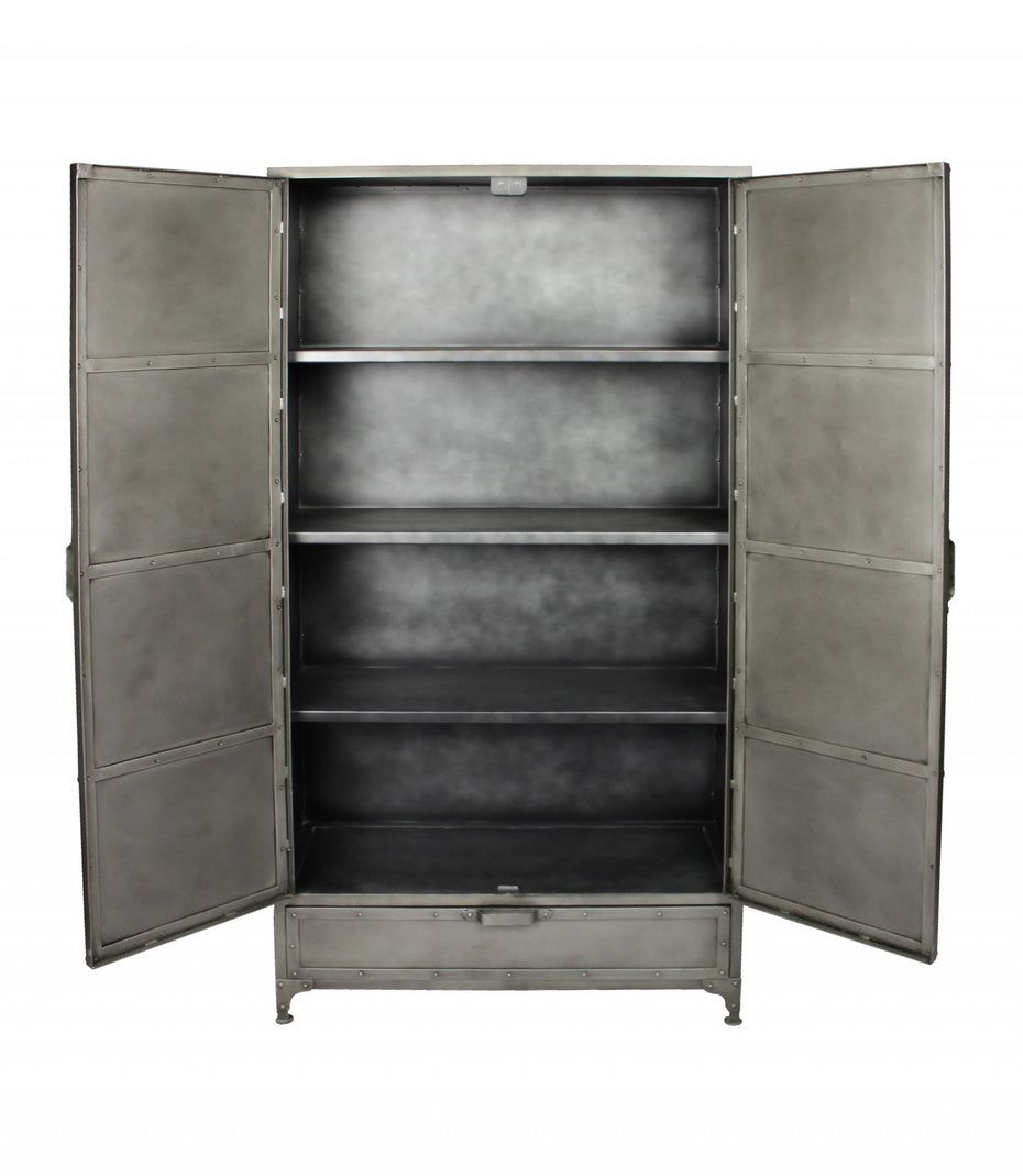 Iron Drawer Combo Dresser - Silver