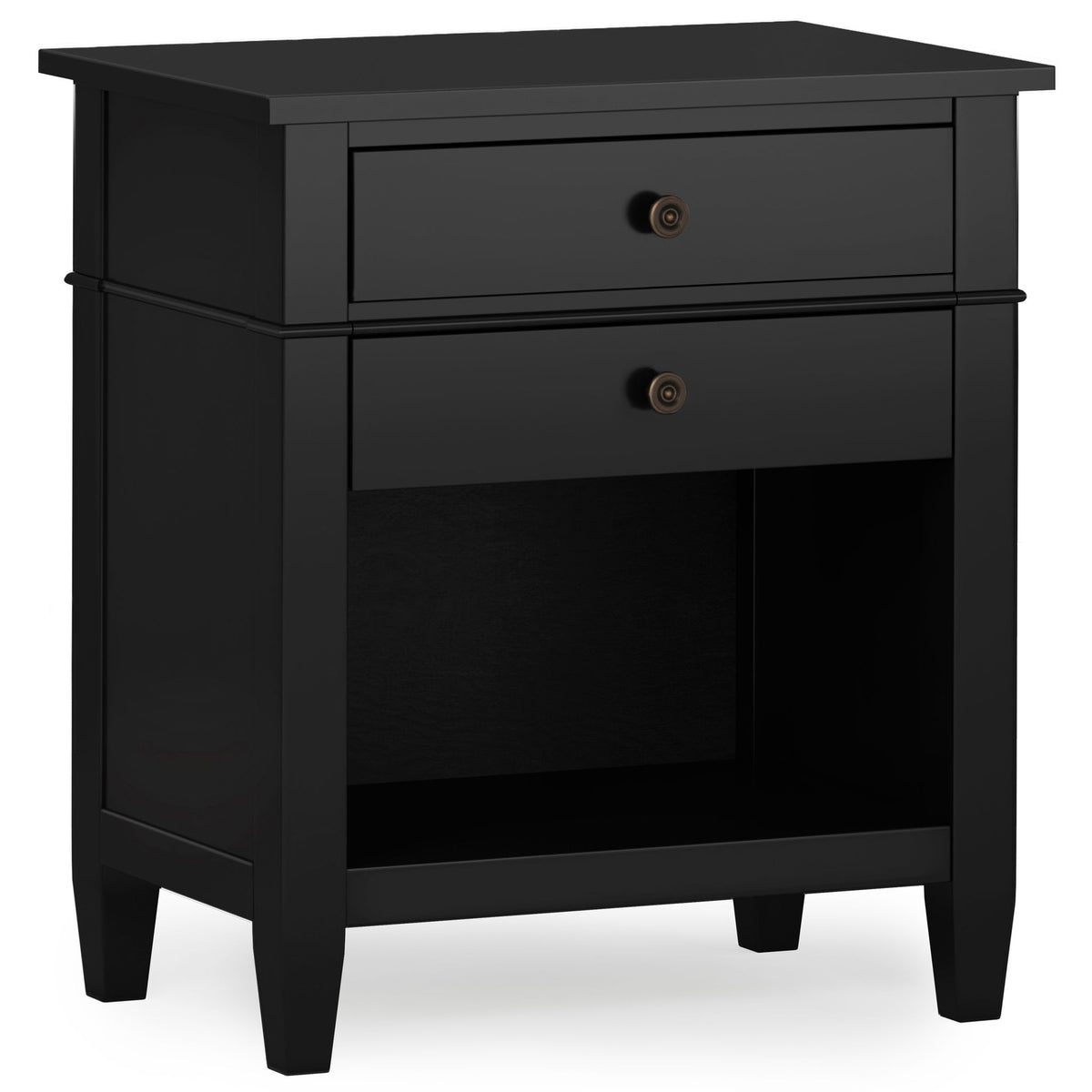 Carlton - Bedside Table, Handcrafted Black by Simpli-Home | Bel Furniture