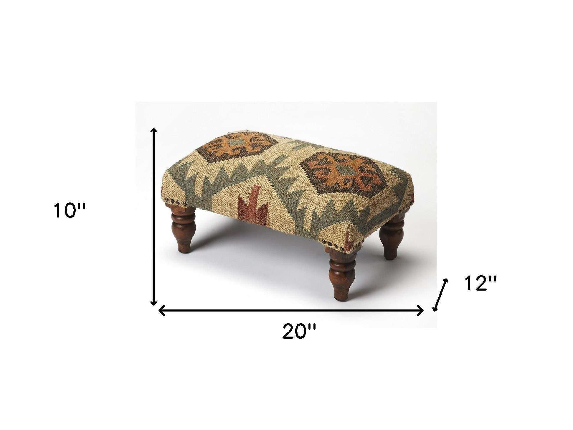 Linen Cocktail Ottoman - Brown