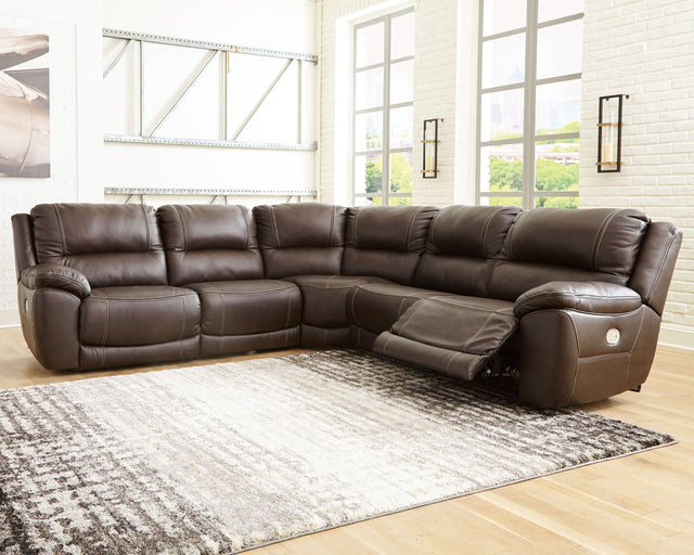 Dunleith - Power Reclining Sectional Dark Brown 5 Pc. Power Reclining Sectional by Signature Design by Ashley® | Bel Furniture