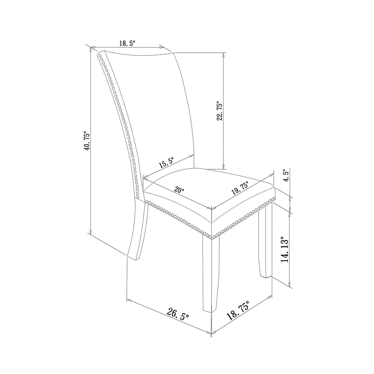Jhoanna - 5 Pieces Dining Table Set - Black