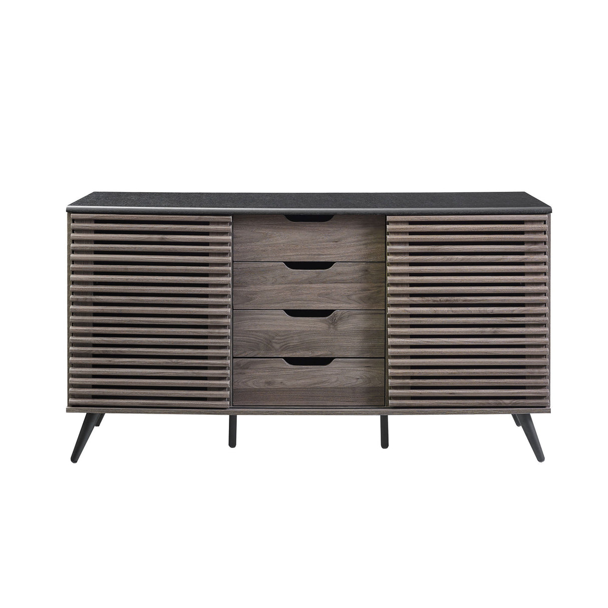 Contemporary Sliding Slat Door Sideboard by Walker Edison | Bel Furniture