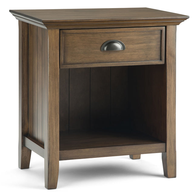 Acadian - Bedside Table, Handcrafted Light Brown by Simpli-Home | Bel Furniture