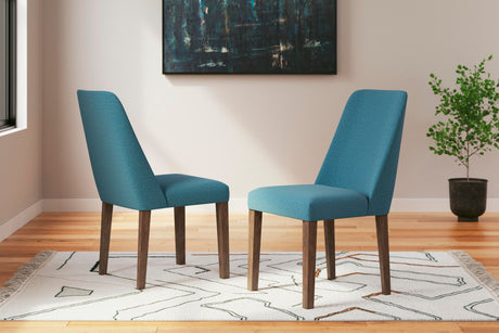 Lyncott - Dining Uph Side Chair (Set of 2) - Blue / Brown - view 10