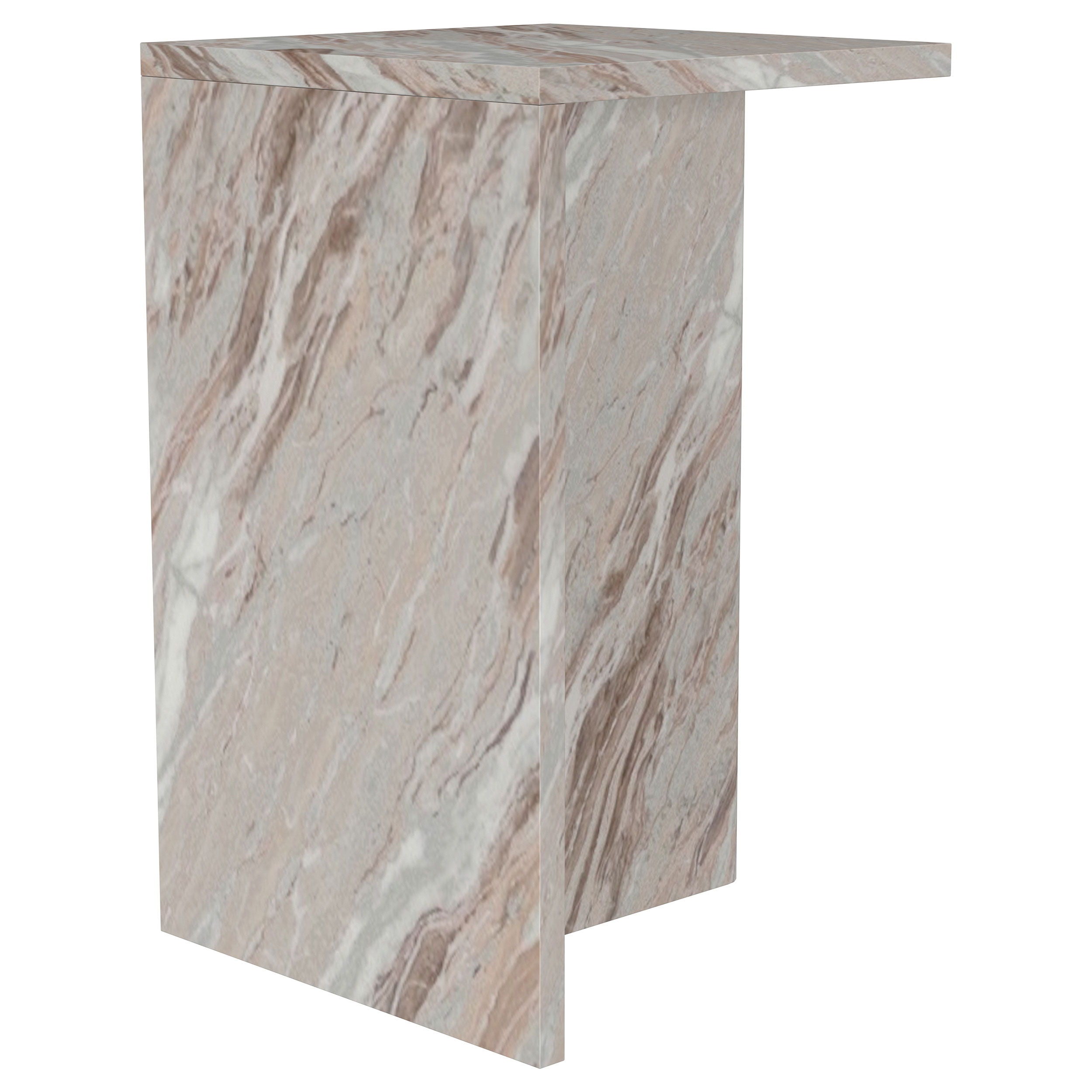 Bowdoin - Genuine Marble Accent Side Table - Gray