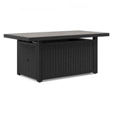 Beachcroft Rectangular Fire Pit Table Black and Light Gray