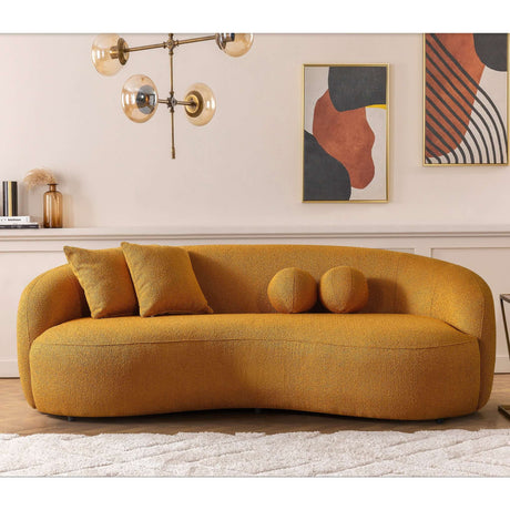 Drake - Japandi Style Curvy Boucle Sofa - view 20