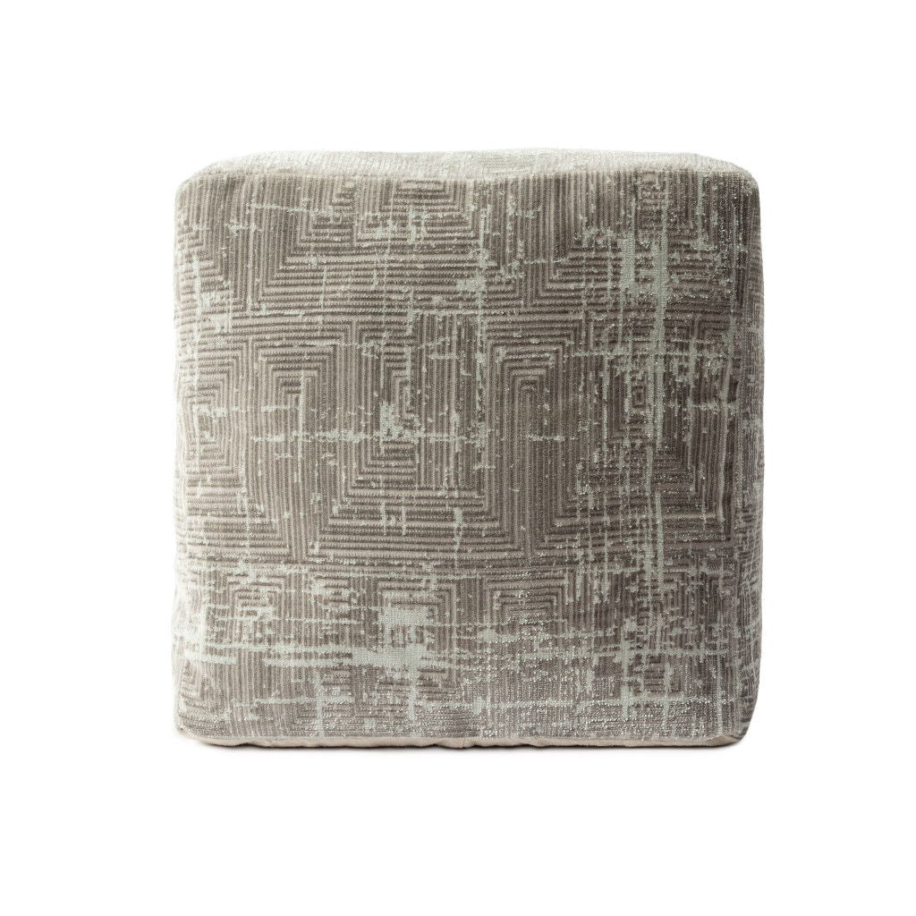 Polyester Blend Ottoman - Gray