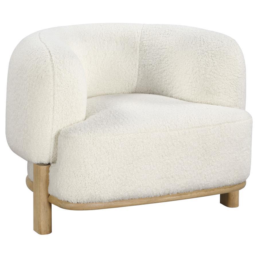 Lawler - Upholstered Barrel Back Accent Chair Beige by CoasterEveryday | Bel Furniture