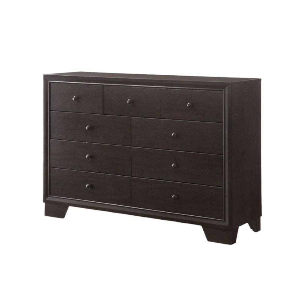 Solid And Manufactured Wood Double Dresser - Espresso