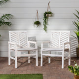 Modern 2 Piece Chevron Patio Chairs by Walker Edison | Bel Furniture