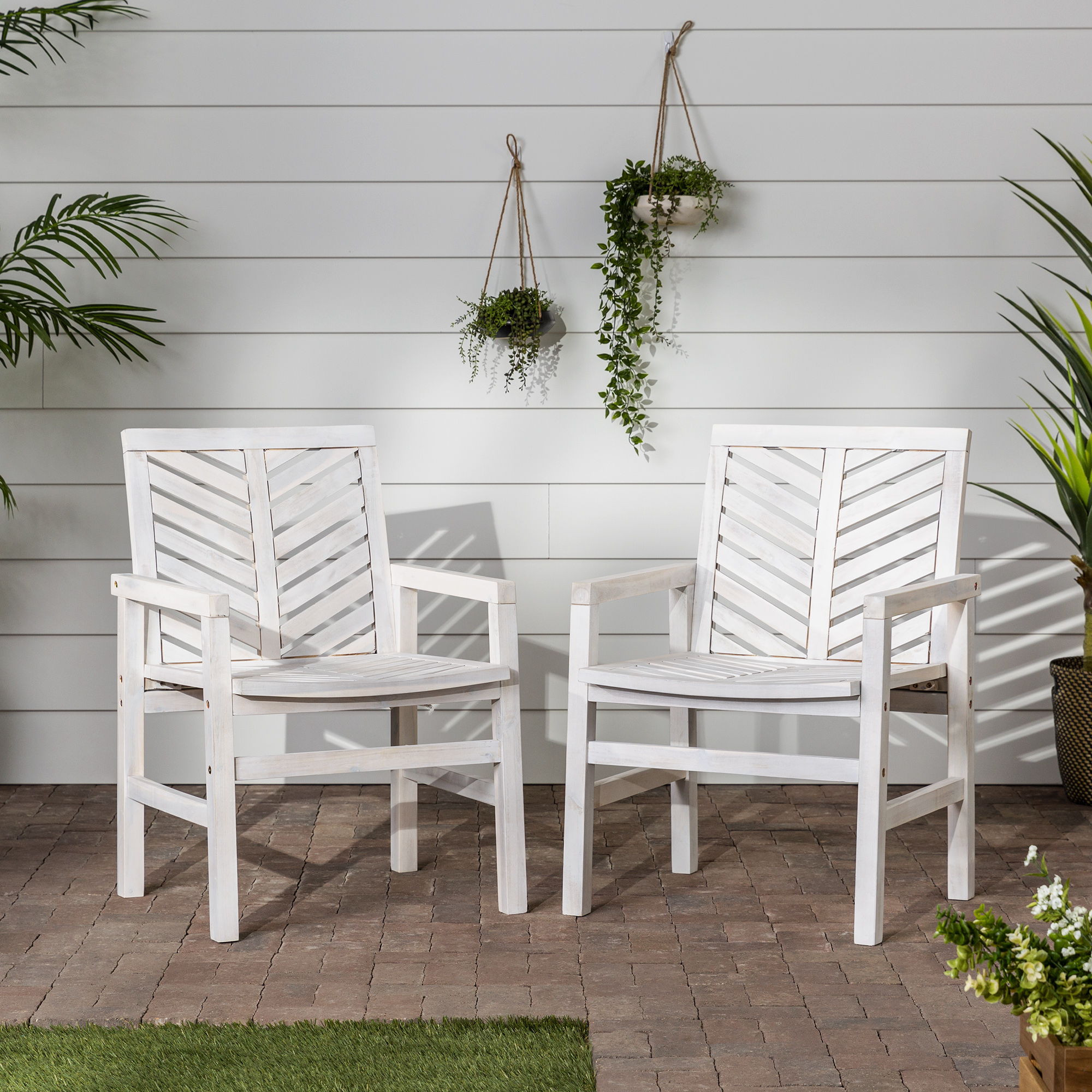 Modern 2 Piece Chevron Patio Chairs