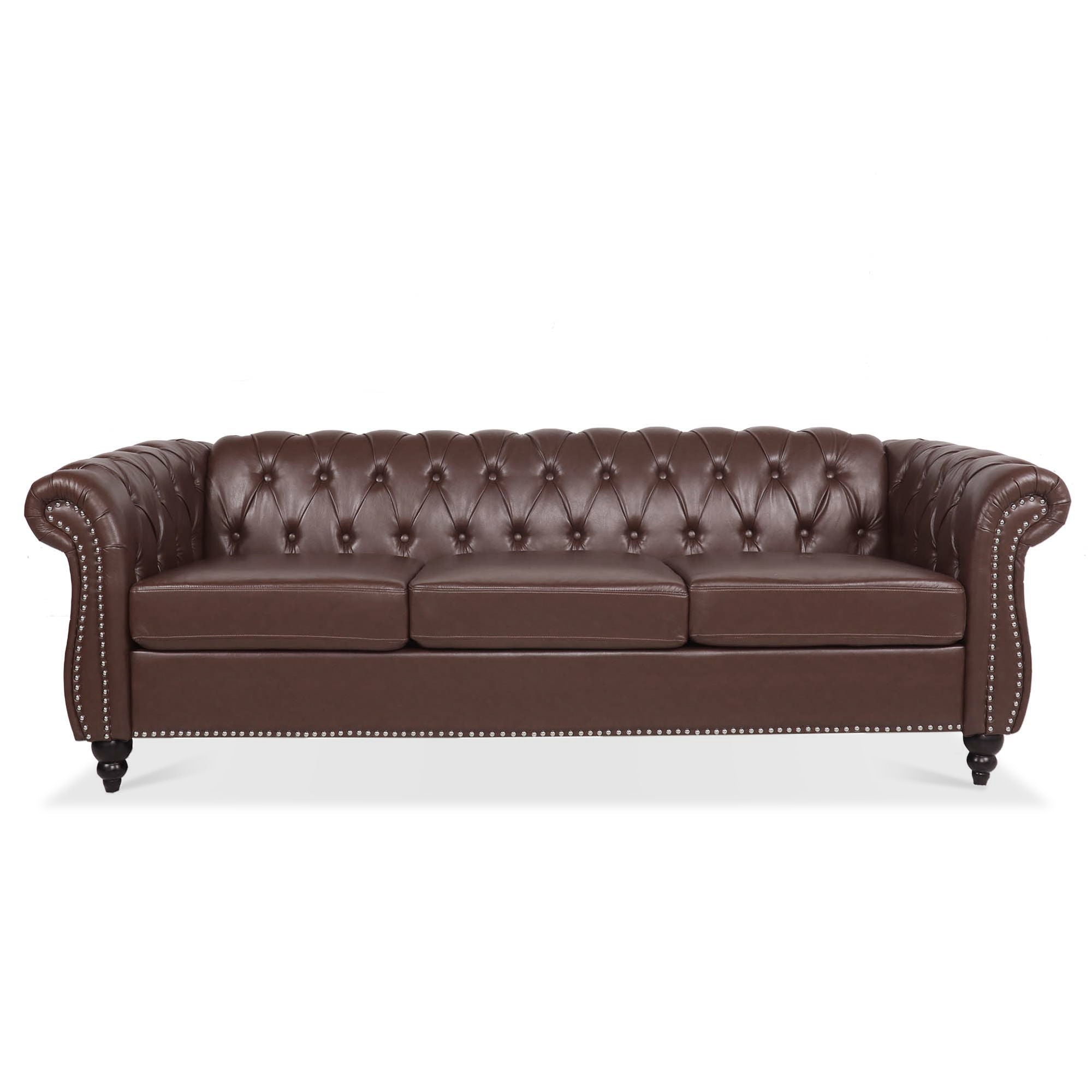 Rolled Arm Chesterfield 3 Seater Sofa