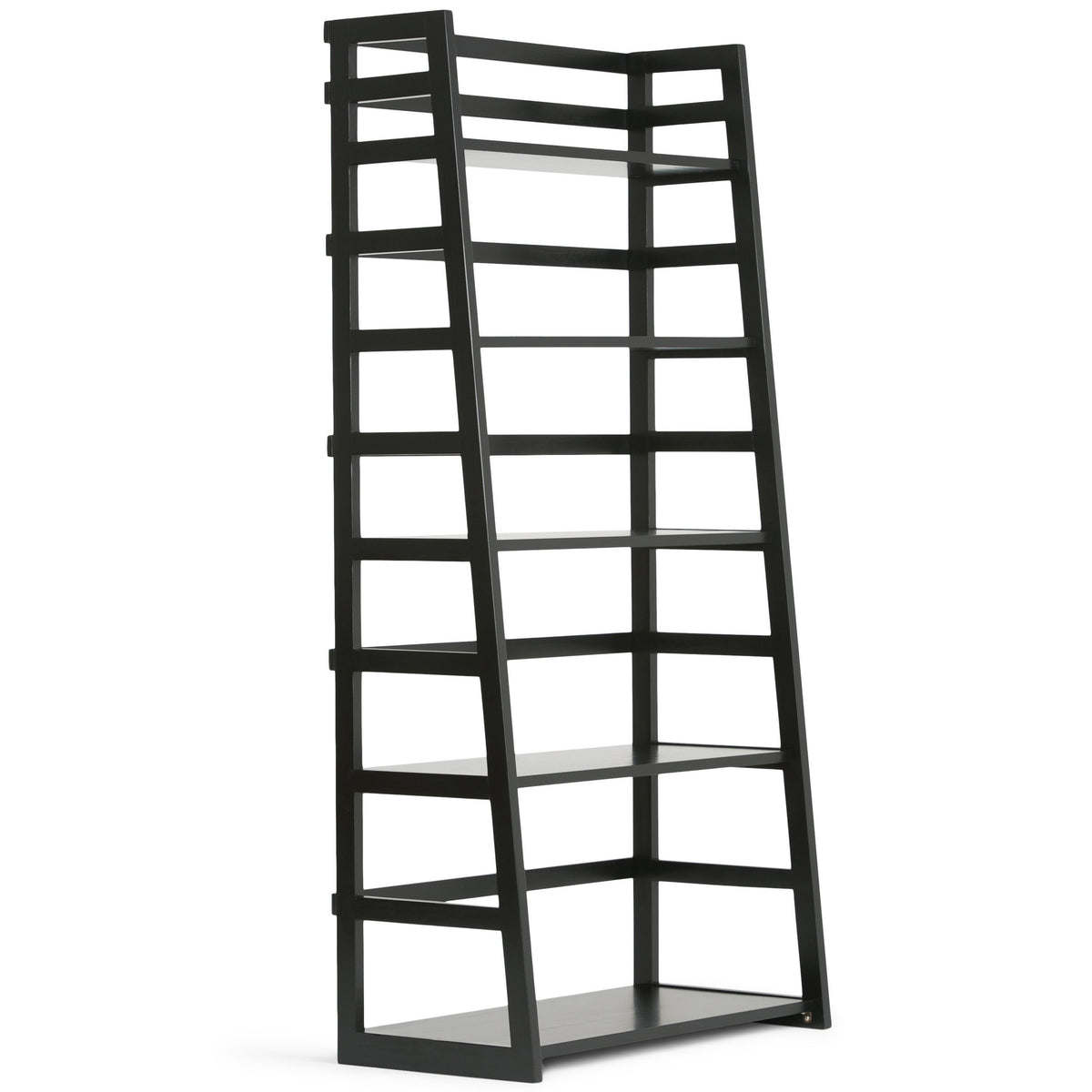 Acadian - Handcrafted Ladder Shelf Bookcase Black by Simpli-Home | Bel Furniture