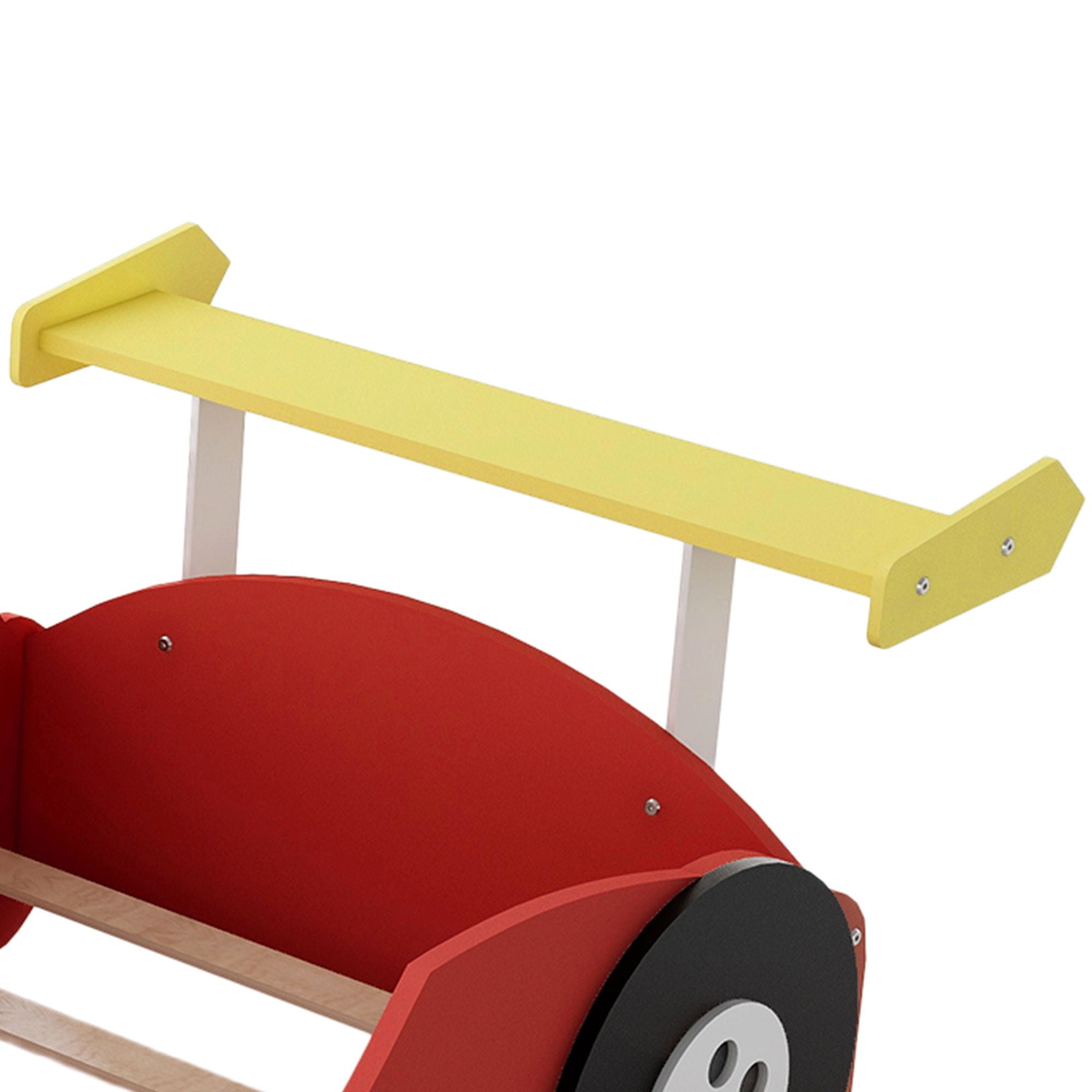 Twin Size Race Car-Shaped Platform Bed With Wheels