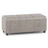 Avalon - Upholstered Storage Ottoman Pearl Silver Faux Leather by Simpli-Home | Bel Furniture