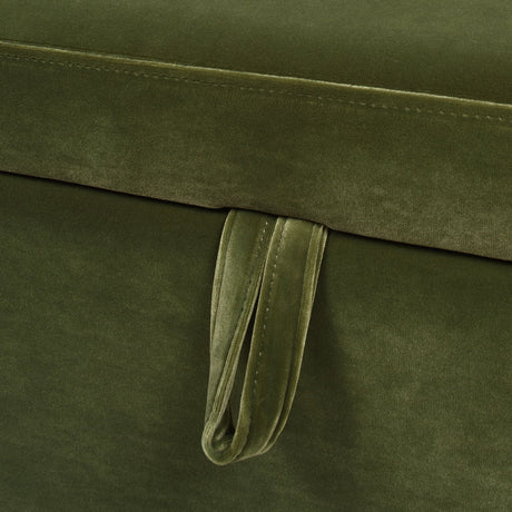 Knox - Square Storage Cocktail Ottoman - Olive Green - view 14