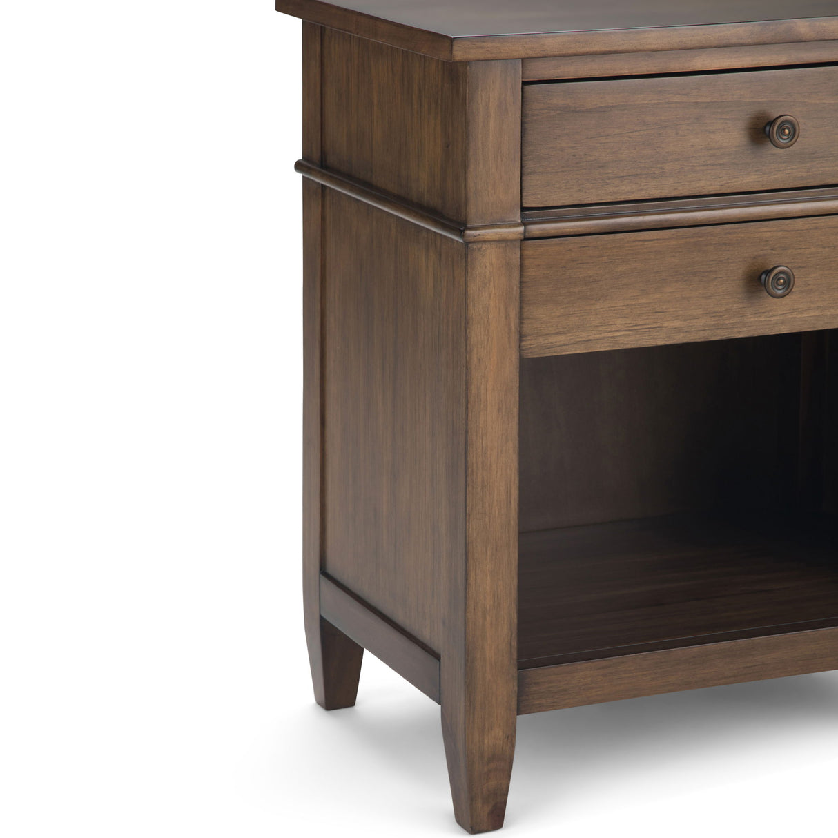 Carlton - Bedside Table - Rustic Natural Aged Brown by Simpli-Home | Bel Furniture
