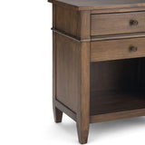 Carlton - Bedside Table - Rustic Natural Aged Brown by Simpli-Home | Bel Furniture