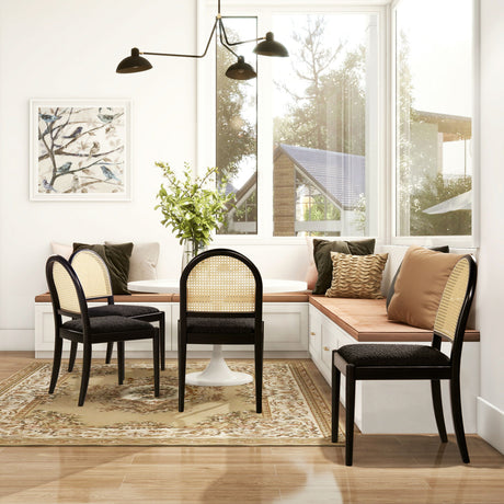 Panama - Curved Cane Side Dining Chair (Set of 2) by Jennifer Taylor Home | Bel Furniture