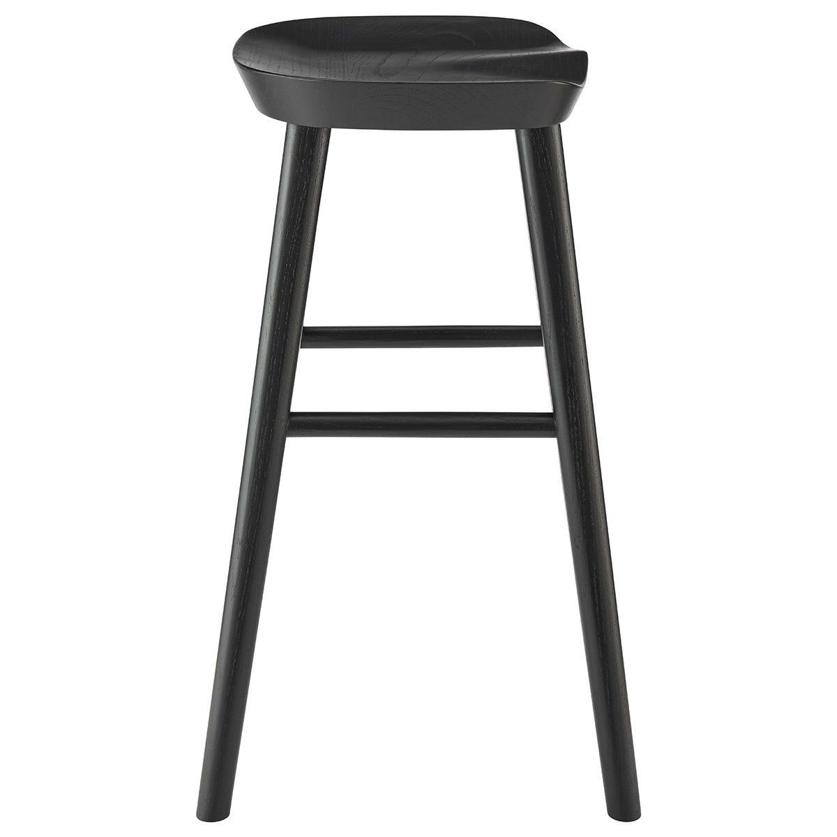 Solid Wood Backless Counter Height Bar Chair - Black