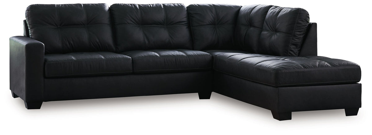 Barlin Mills - Sectional Black 2 Pc. Right Arm Facing Corner Chaise Sectional by Benchcraft® | Bel Furniture