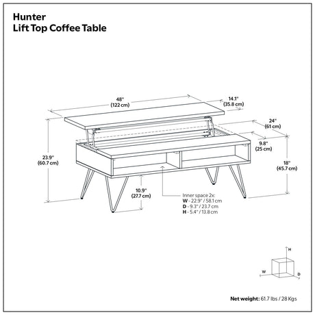 Hunter - Handcrafted Lift Top Coffee Table - view 71