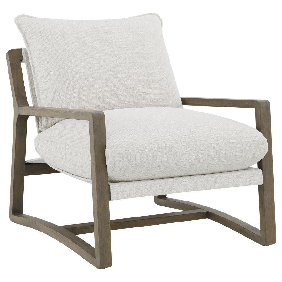 Geneva - Boucle Upholstered Wood Arm Accent Chair - Sand by Coaster Fine Furniture | Bel Furniture