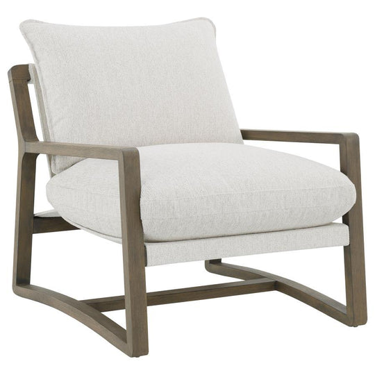 Geneva - Boucle Upholstered Wood Arm Accent Chair - Sand by Coaster Fine Furniture | Bel Furniture