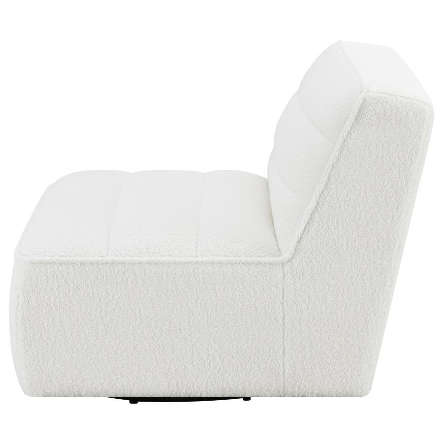 Cobie - Upholstered Armless Swivel Chair - Natural