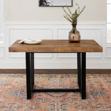 Rustic Metal And Solid Distressed Dining Table by Walker Edison | Bel Furniture