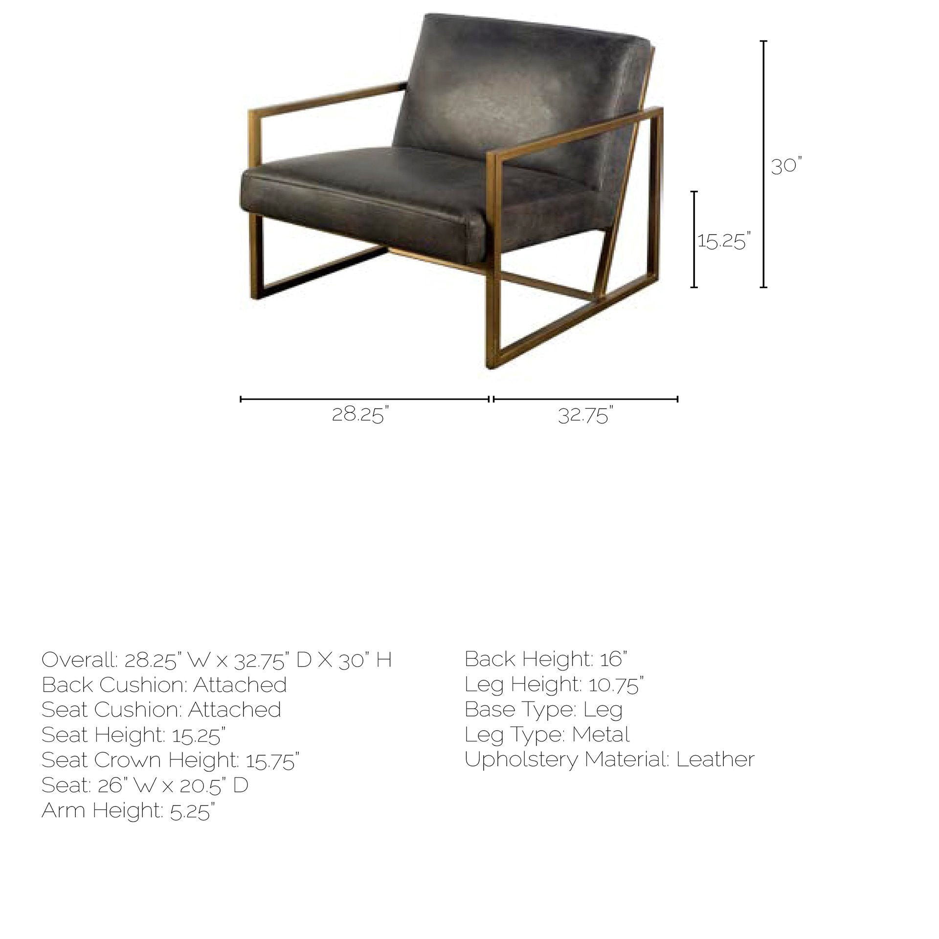 Leather Lounge Chair - Black