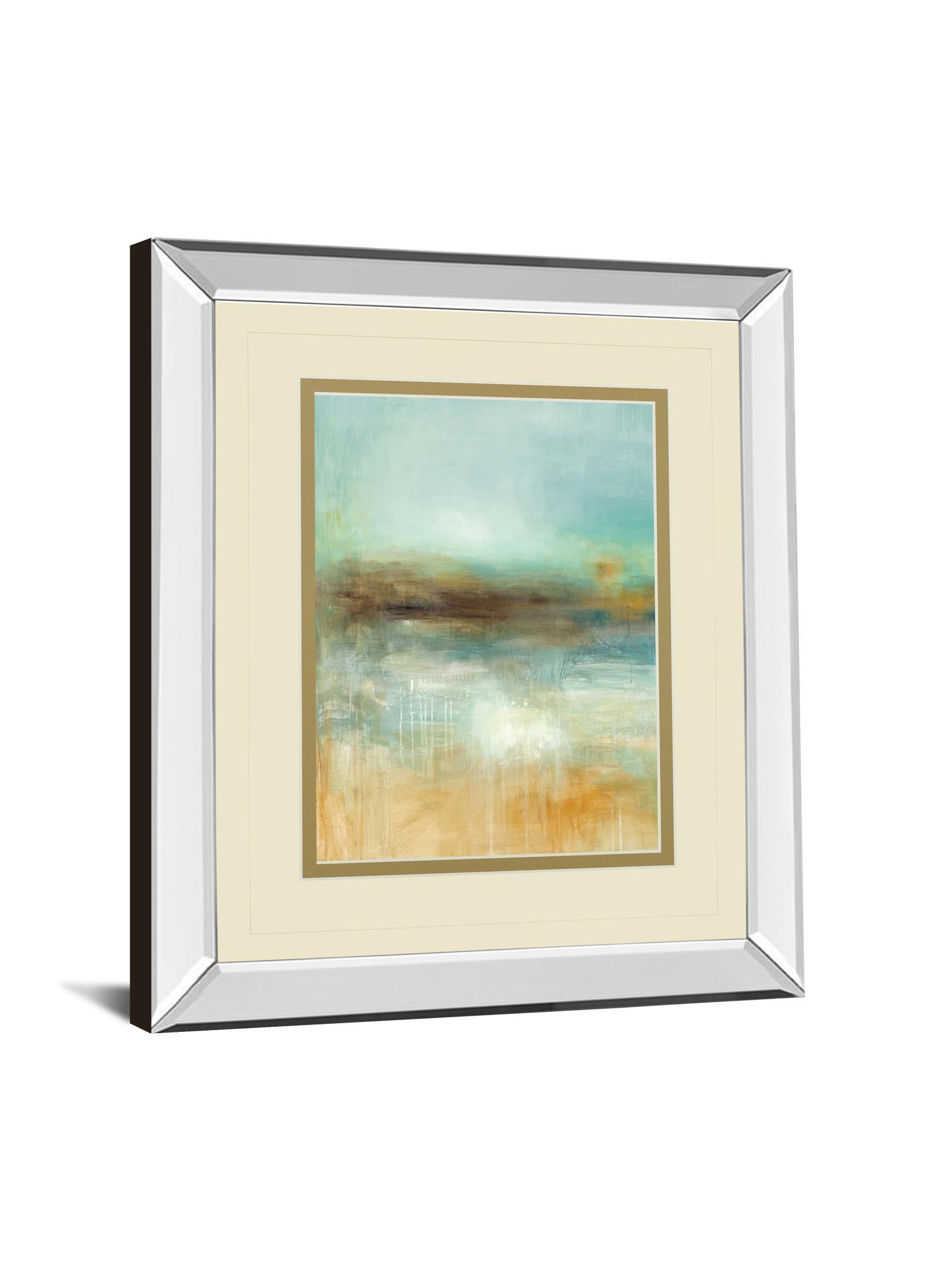 Let The Summer Sun Shine By Pasion - Mirror Framed Print Wall Art - Blue