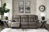 First Base - Gunmetal - Reclining Sofa by Signature Design by Ashley® | Bel Furniture