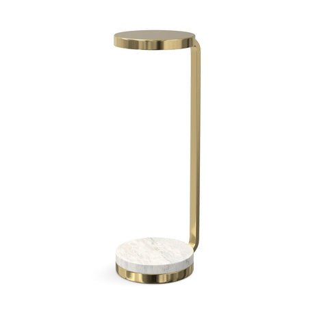 Sylvie - Side Table - White / Gold by Simpli-Home | Bel Furniture