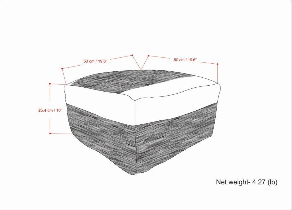 Mathis - Square Woven Outdoor / Indoor Pouf - Gray / White by Simpli-Home | Bel Furniture