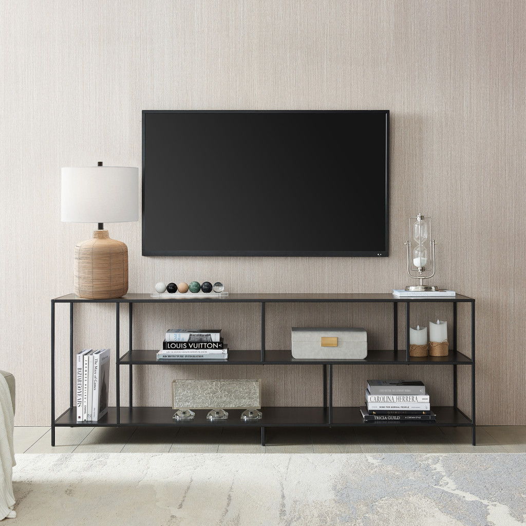 Metal Open Shelving, TV Stand - Black