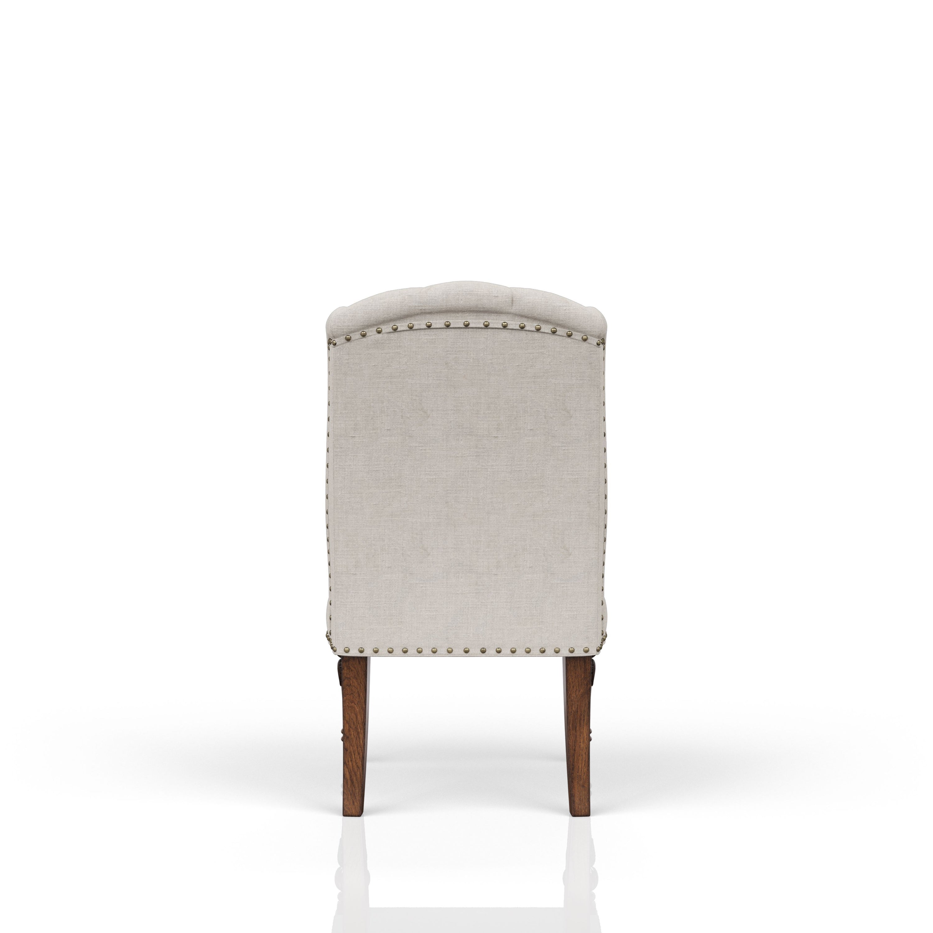 Upholstered Wing Host Chair - Light Gray