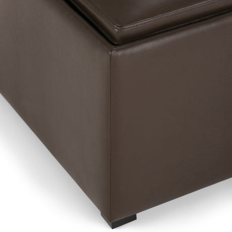 Avalon - Square Coffee Table, Storage Ottoman by Simpli-Home | Bel Furniture