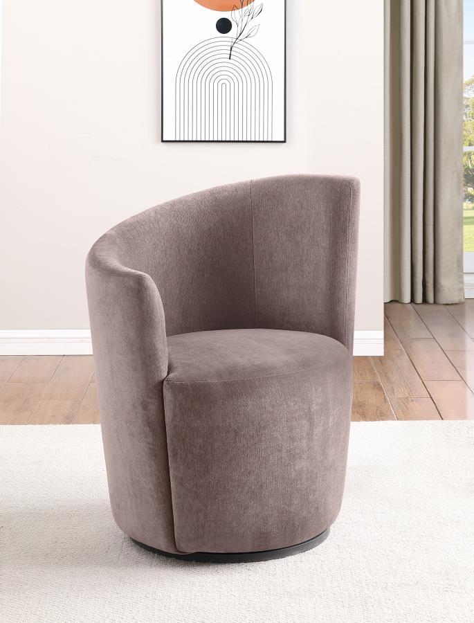 Nueva - Upholstered Swivel Chair Curved Backrest by Coaster Fine Furniture | Bel Furniture